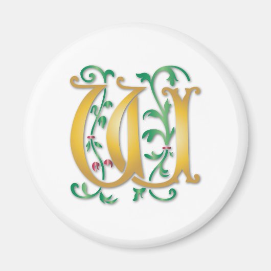 Aimant Lettre W Monogramme (Devant)