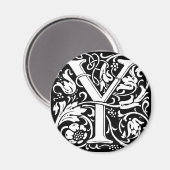 Aimant Lettre Y Monogramme médiéval Art Nouveau (Recto/Verso)