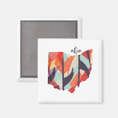 Aimant Lettres à main silhouette Ohio (Recto/Verso)