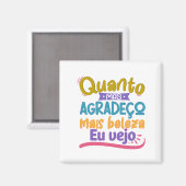 Aimant Lettres com frase em português brasileiro (Recto/Verso)