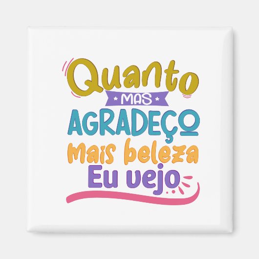 Aimant Lettres com frase em português brasileiro (Devant)