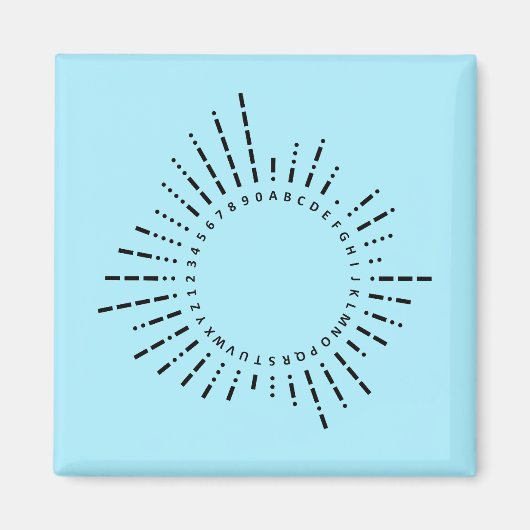 Aimant Lettres et chiffres en code Morse (Devant)