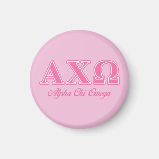 Aimant Lettres roses Alpha Chi Omega (Devant)