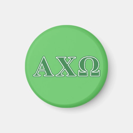 Aimant Lettres vertes d'Alphi Chi Omega (Devant)