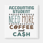 Aimant L'étudiant en comptabilité a besoin de plus de caf (Devant)
