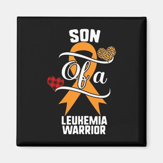 Aimant Leucémie du Fils Léopard Buffalo Plaid Famille (Devant)