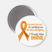Aimant Leucémie Je Porte Fièrement Orange (Recto/Verso)