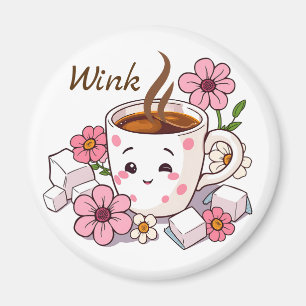 Aimant Lève-toi ! Good Morning Cute Kawaii Coffee