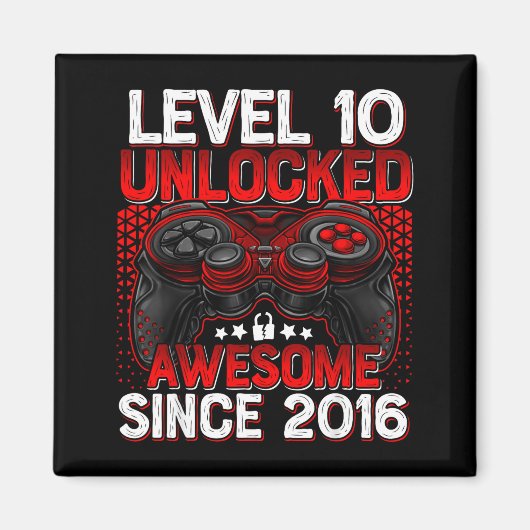 Aimant Level 10 Unlocked 10 Year Old Boys 10th Birthday B (Devant)