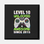 Aimant Level 10 Unlocked Awesome Since 2015 10th Birthday (Devant)