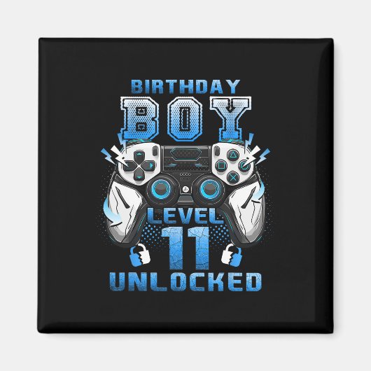 Aimant Level 11 Unlocked Video Gamer 11th Birthday Boys (Devant)