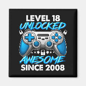 Aimant Level 18 Unlocked 18 Year Old Boys 18th Birthday B (Devant)