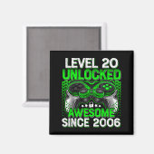 Aimant Level 20 Unlocked 20 Year Old Boys 20th Birthday B (Recto/Verso)