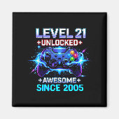 Aimant Level 21 Unlocked Awesome Since 2005 21st Birthday (Devant)