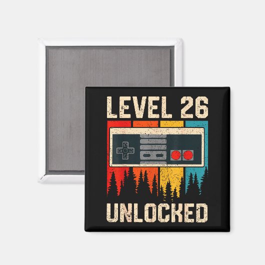 Aimant Level 26 Unlocked Video Game Controller Birthday M (Recto/Verso)