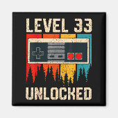Aimant Level 33 Unlocked Video Game Controller Birthday M (Devant)
