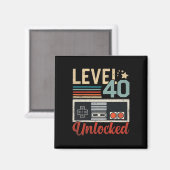 Aimant Level 40 Unlocked Video Gamer Controller 40th Birt (Recto/Verso)