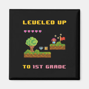 Aimant Leveling Up 1E Grade Ck To School Shirt Funny Gam