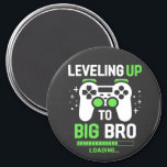 Aimant Leveling Up To Big Brother Gaming Circle<br><div class="desc">Leveling Up To Big Brother Gaming Baby Gender Announcement design Gift Circle Magnet Classic Collection.</div>