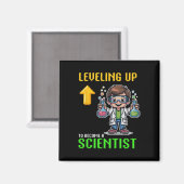 Aimant Levelup Scientist Ck To School Funny Gamer Boy (Recto/Verso)