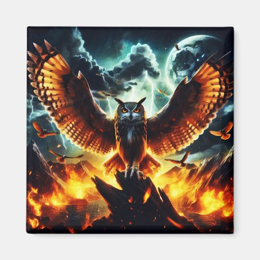 Aimant Lever de lune de chouette (Devant)