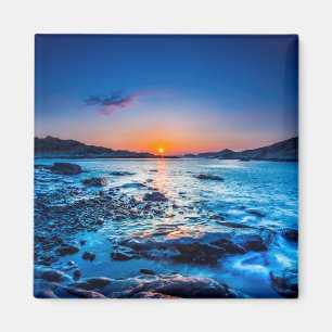 Aimant Lever De Soleil Au-Dessus D'Horizon À Seashore À L
