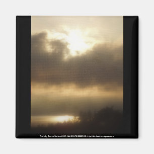 Aimant Lever de soleil au-dessus du fleuve Columbia #1