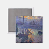 Aimant Lever de soleil en mer Monet voile peinture de bat (Recto/Verso)