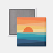 Aimant lever de soleil géométrique Abstrait (Recto/Verso)