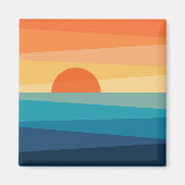 Aimant lever de soleil géométrique Abstrait (Devant)