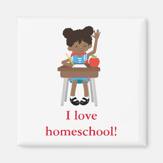 Aimant Levez la main de la fille de l'école maternelle (Devant)