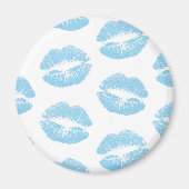 Aimant Lèvres Bleues, Motif De Lèvres, Bleu, Baiser (Devant)