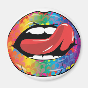 Aimant Lèvres de Fleur De Rainbow Licking