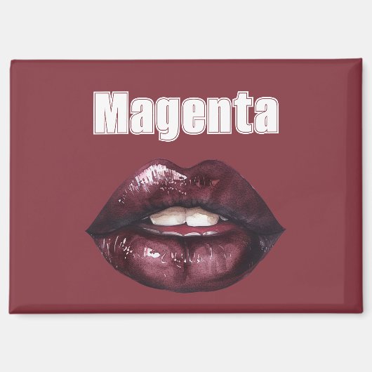 Aimant Lèvres Rouge Magenta Bourgogne (Recto)