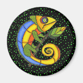 Aimant Lézard coloré sur une branche (Devant)