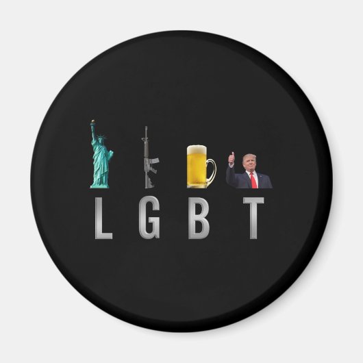 Aimant LGBT - Armes de la liberté Bière Trump 6 (Devant)