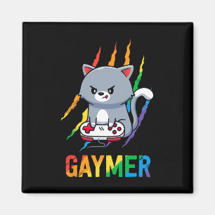 Aimant Lgbt Cat Pride Shirt Rainbow Vidéo Amateurs de jeu
