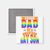 Aimant Lgbt Fier Papa D'Un Fils Gay Smartass (Recto/Verso)