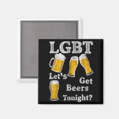 Aimant Lgbt Let's Get Beers Tonight Beer Saying Funny Gra (Recto/Verso)