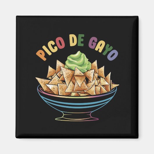 Aimant LGBT Pico De Gayo Funny Gay pride Arc-en-ciel (Devant)