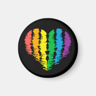 Aimant LGBT+pride. Arc-en-ciel du coeur.