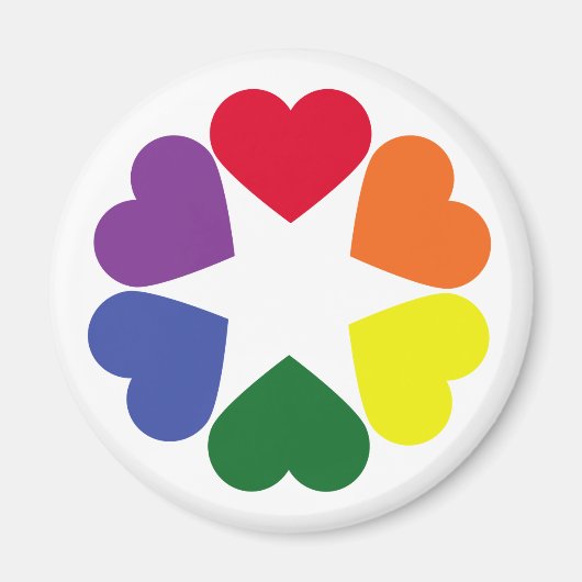 Aimant LGBT pride hearts (Devant)