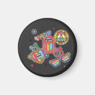 Aimant LGBT+pride. L'amour, c'est l'amour, l'égalité, le