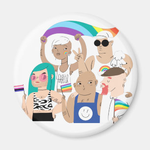 Aimant LGBT+Pride. L'amour GAY. drapeau arc-en-ciel.
