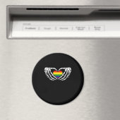 Aimant Lgbt Pride Squelette Halloween Goth Heart Classic (In Situ (Lave-vaisselle))