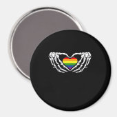 Aimant Lgbt Pride Squelette Halloween Goth Heart Classic (Recto/Verso)