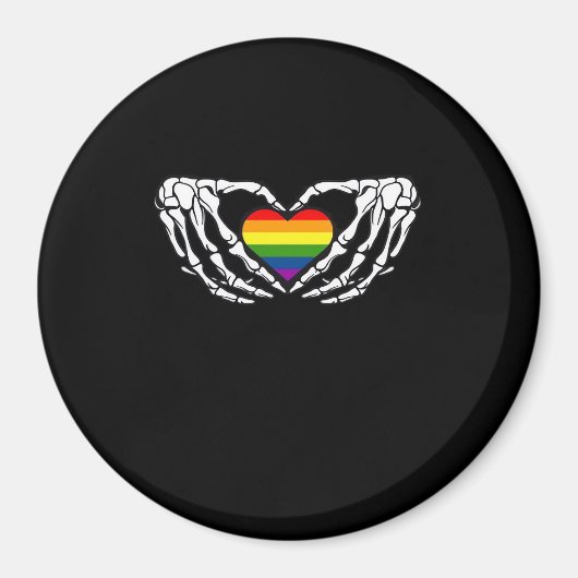 Aimant Lgbt Pride Squelette Halloween Goth Heart Classic (Devant)