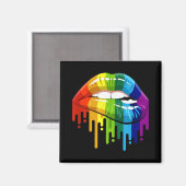 Aimant LGBT Rainbow Lip Gay pride (Recto/Verso)