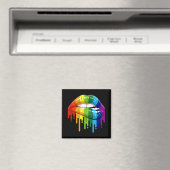 Aimant LGBT Rainbow Lip Gay pride (In Situ (Lave-vaisselle))