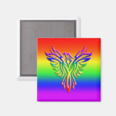 Aimant LGBT Rainbow Pride Phoenix Rising (Recto/Verso)
